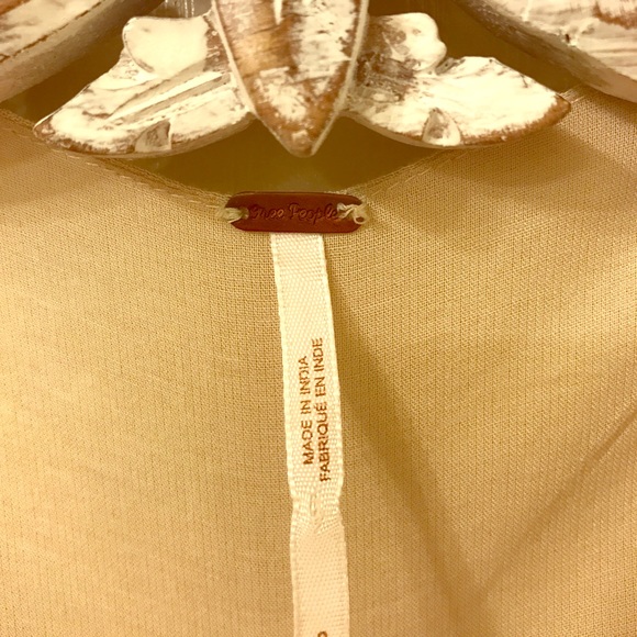 Free People bell sleeved embroidered beige dress - Picture 2 of 4